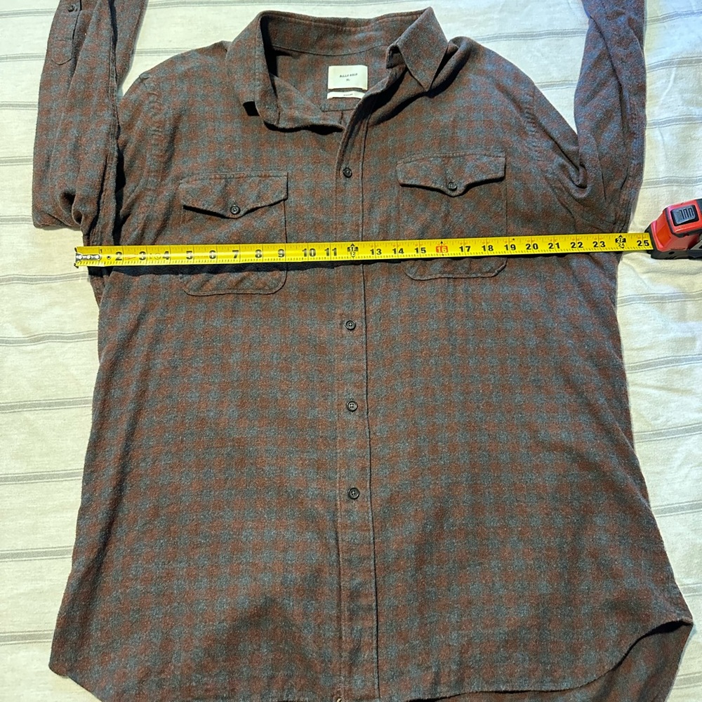 Billy Reid button down shirt XL Brown/Gray